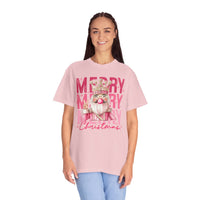 Merry Christmas — Cute Pink Bubblegum Nutcracker  - Comfort Colors | Trendy Women's T-Shirt. Direct to Garment. Printed & Shipped in the USA. Unisex Sizes.