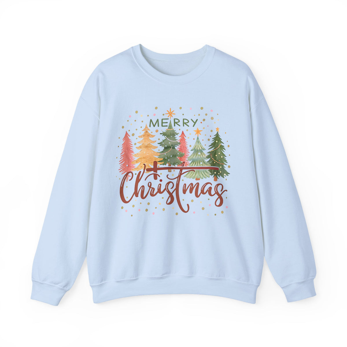 Merry ChrisTmas - Christian Faith – Gildan Heavy Blend | Trendy Women’s Soft Sweatshirt. Direct to Garment. Printed & Shipped in the USA. Unisex Sizes.