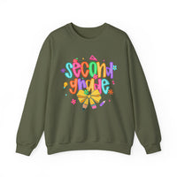 Coquette Second Grade Pencil Bow – Gildan Heavy Blend | Trendy Women’s Soft Sweatshirt. Direct to Garment. Printed & Shipped in the USA. Unisex Sizes.