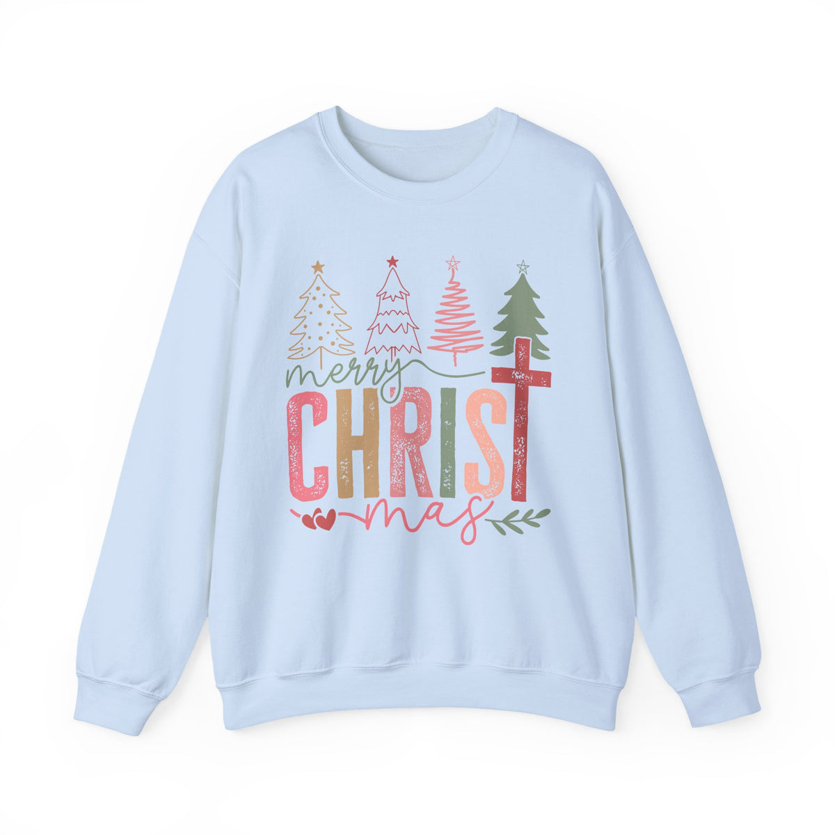 Merry ChrisTmas Christian Faith Graphic – Gildan Heavy Blend | Trendy Women’s Soft Sweatshirt. Direct to Garment. Printed & Shipped in the USA. Unisex Sizes.