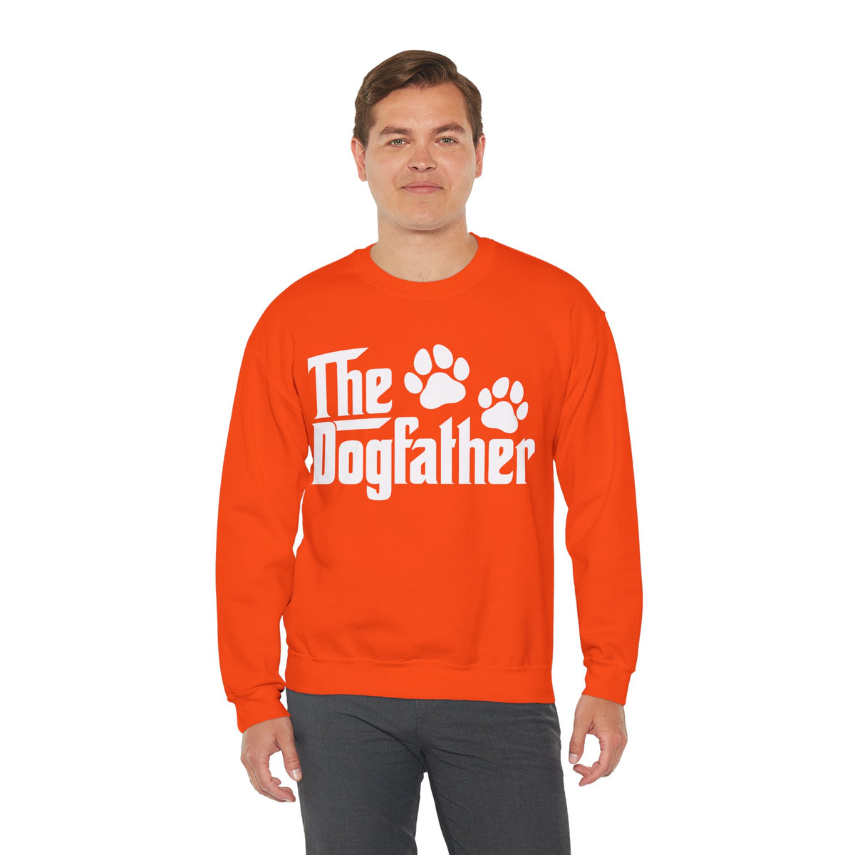 The DogFather – Gildan Heavy Blend | Trendy Men's Soft Sweatshirt. Direct to Garment. Printed & Shipped in the USA. Unisex Sizes.