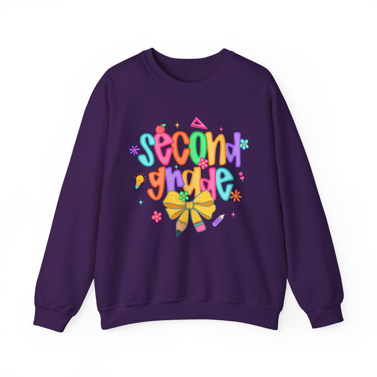 Coquette Second Grade Pencil Bow – Gildan Heavy Blend | Trendy Women’s Soft Sweatshirt. Direct to Garment. Printed & Shipped in the USA. Unisex Sizes.