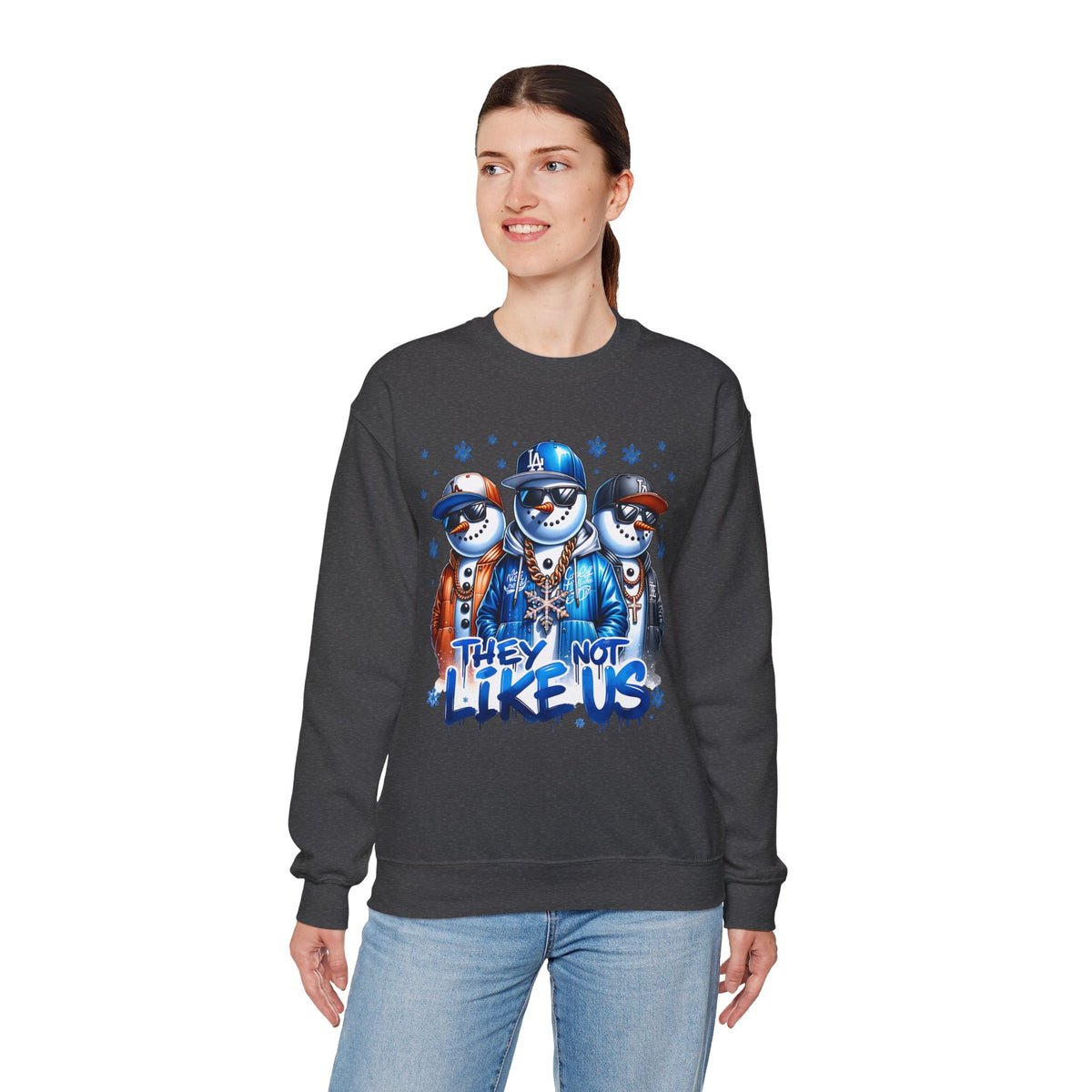 They Not Like Us Snowmen – Gildan Heavy Blend | Trendy Men's and Women’s Soft Sweatshirt. Direct to Garment. Printed & Shipped in the USA. Unisex Sizes.