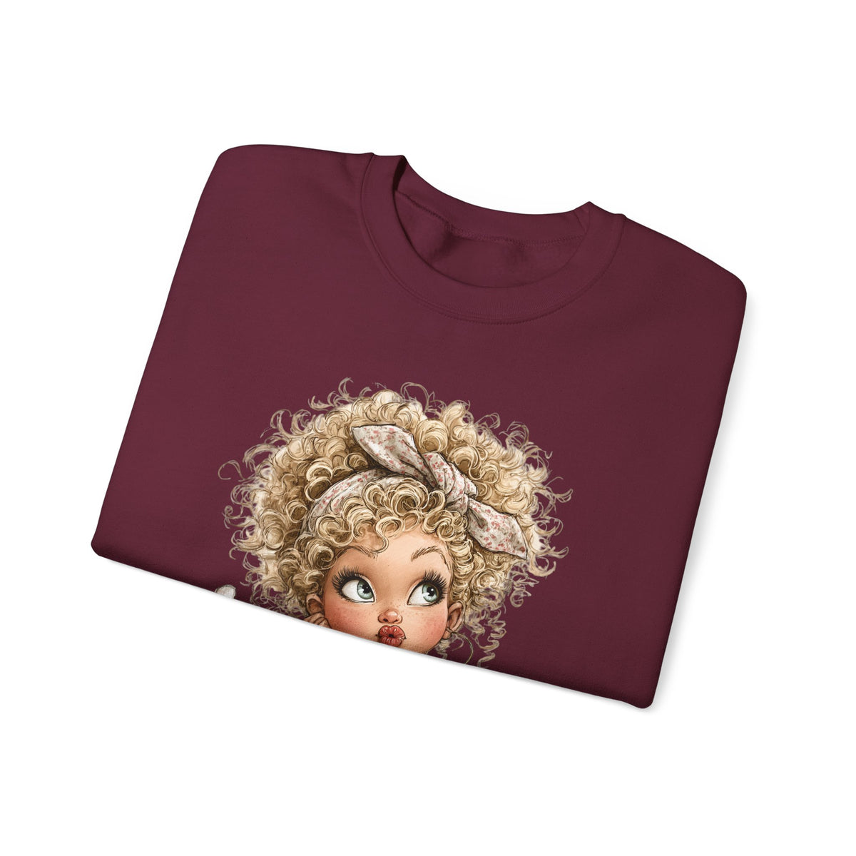 Cute Artist Curly Girl – Gildan Heavy Blend | Trendy Women’s Soft Sweatshirt. Direct to Garment. Printed & Shipped in the USA. Unisex Sizes.