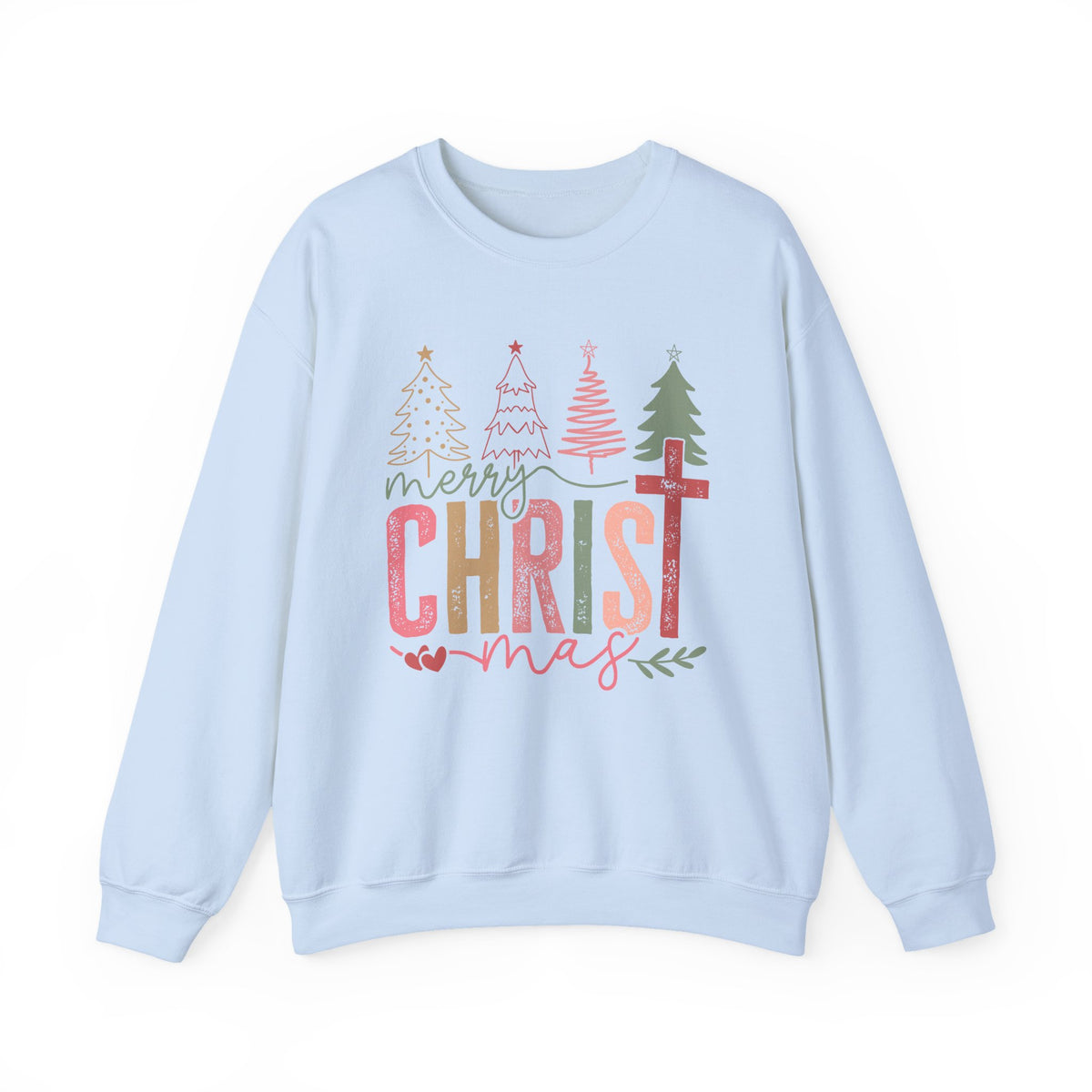 Merry ChrisTmas Christian Faith Graphic – Gildan Heavy Blend | Trendy Women’s Soft Sweatshirt. Direct to Garment. Printed & Shipped in the USA. Unisex Sizes.