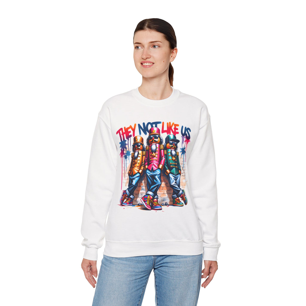 They Not Like Us Nutcracker Trio Christmas – Gildan Heavy Blend | Trendy Women’s and Men's Soft Sweatshirt. Direct to Garment. Printed & Shipped in the USA. Unisex Sizes.