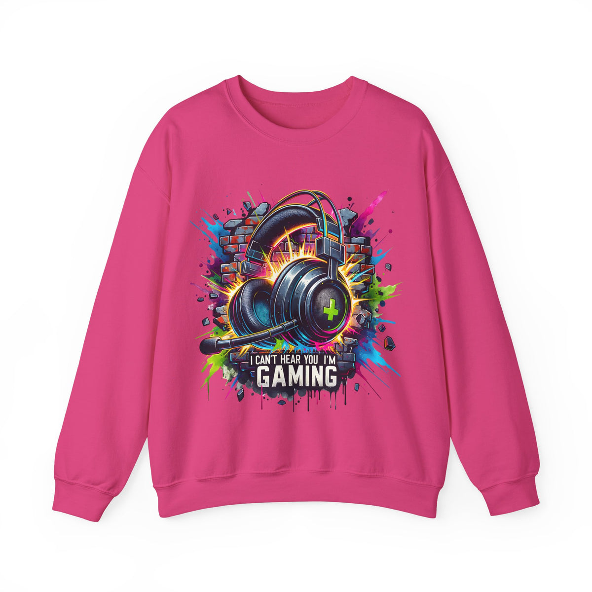 Gaming Headset I Can't Hear You, I'm Gaming – Gildan Heavy Blend | Trendy Women’s and Men's Soft Sweatshirt. Direct to Garment. Printed & Shipped in the USA. Unisex Sizes.