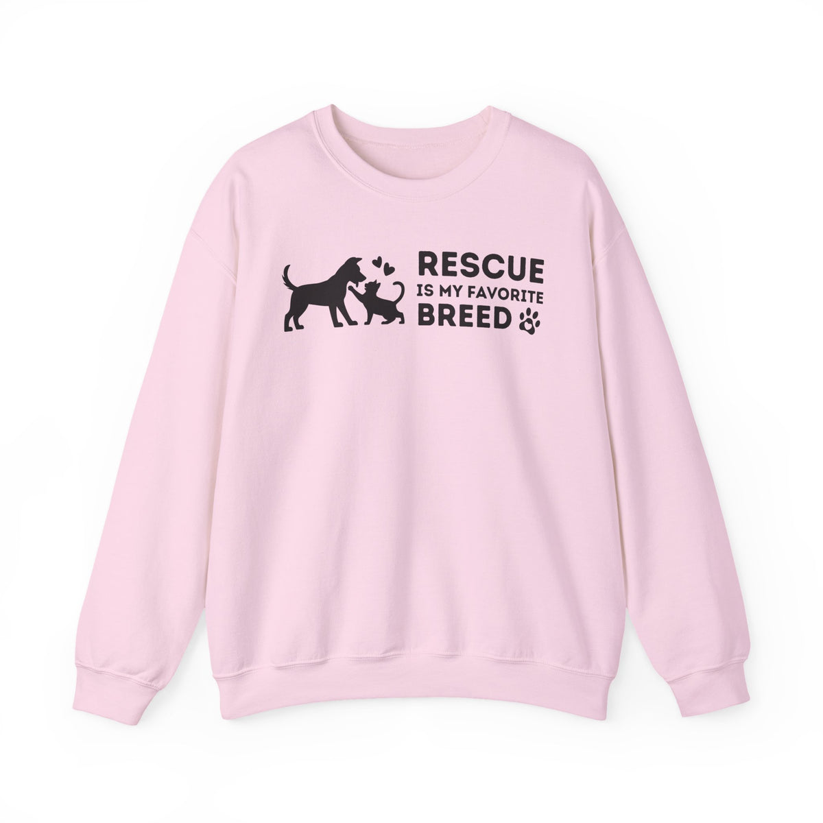 Rescue Is My Favorite Breed *This Shirt Saves Lives* – Gildan Heavy Blend | Trendy Men's and Women’s Soft Sweatshirt. Direct to Garment. Printed & Shipped in the USA. Unisex Sizes.