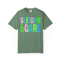 Sleigh Hair Don't Care, Funny Christmas Graphic Tee - Comfort Colors | Trendy Women's T-Shirt. Direct to Garment. Printed & Shipped in the USA. Unisex Sizes.