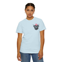 Head Heffa Highland Cow, Front & Back Print - Comfort Colors | Trendy Women's T-Shirt. Direct to Garment. Printed & Shipped in the USA. Unisex Sizes.