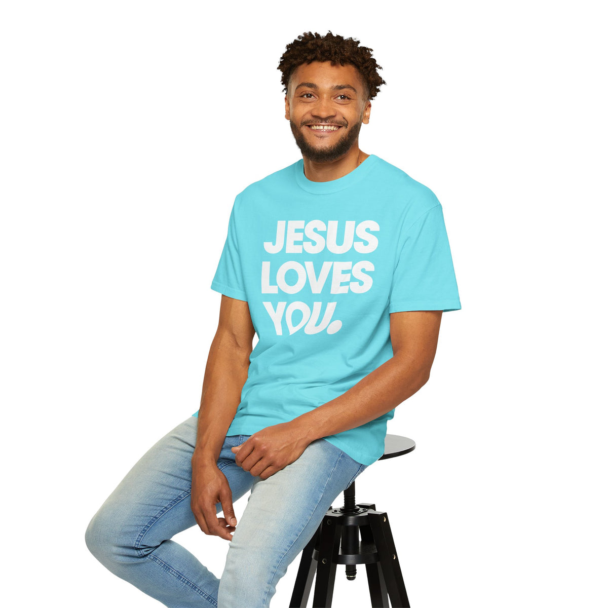 Jesus Loves You - Comfort Colors | Trendy Women's and Men's T-Shirt. Direct to Garment. Printed & Shipped in the USA. Unisex Sizes.