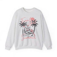 Feral Girl Summer, Possum on a Beach – Gildan Heavy Blend | Trendy Women’s Soft Sweatshirt. Direct to Garment. Printed & Shipped in the USA. Unisex Sizes.