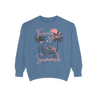 Feral Girl Summer, Possum on a Beach - Comfort Colors | Trendy Women's Sweatshirt. Direct to Garment. Printed & Shipped in the USA. Unisex Sizes.
