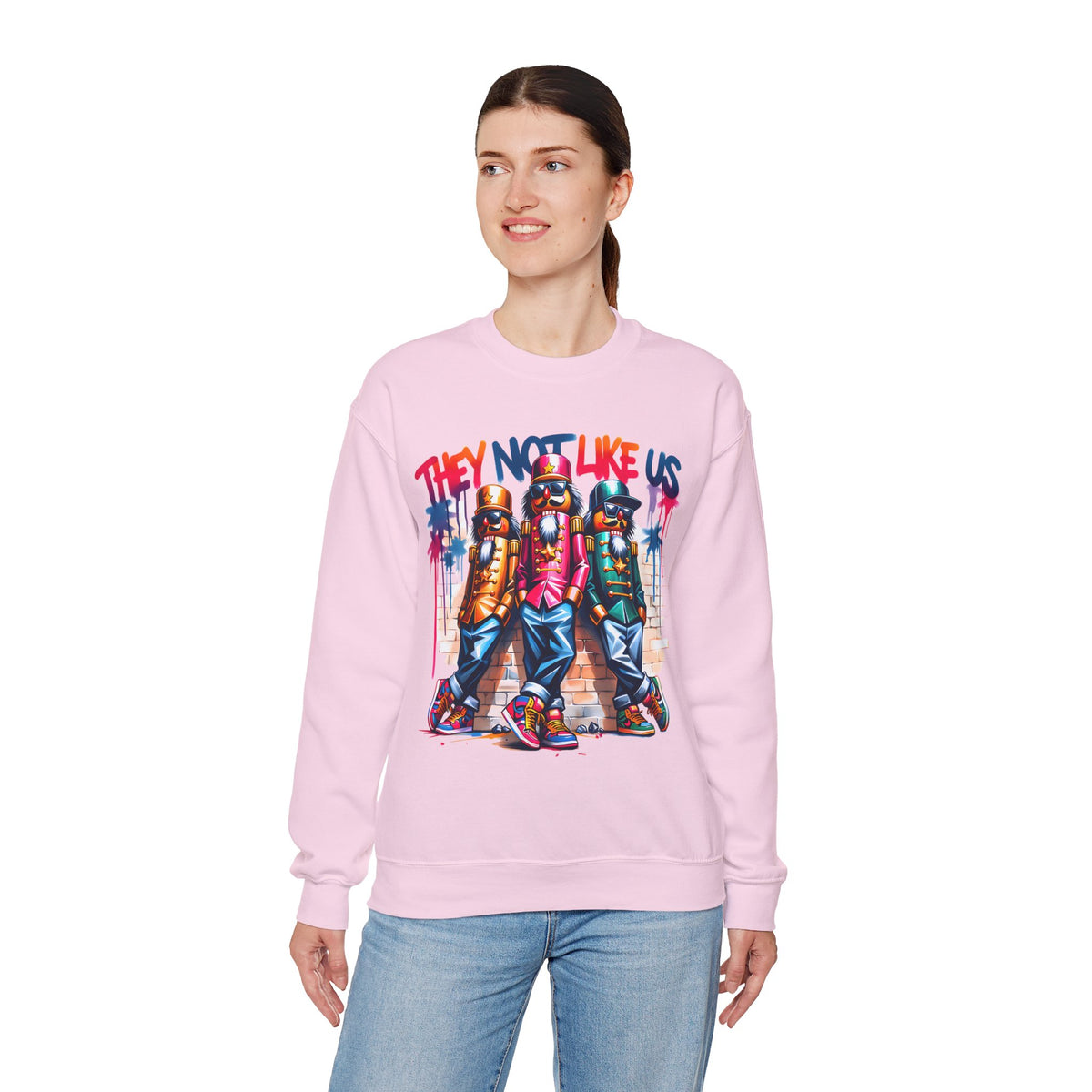 They Not Like Us Nutcracker Trio Christmas – Gildan Heavy Blend | Trendy Women’s and Men's Soft Sweatshirt. Direct to Garment. Printed & Shipped in the USA. Unisex Sizes.