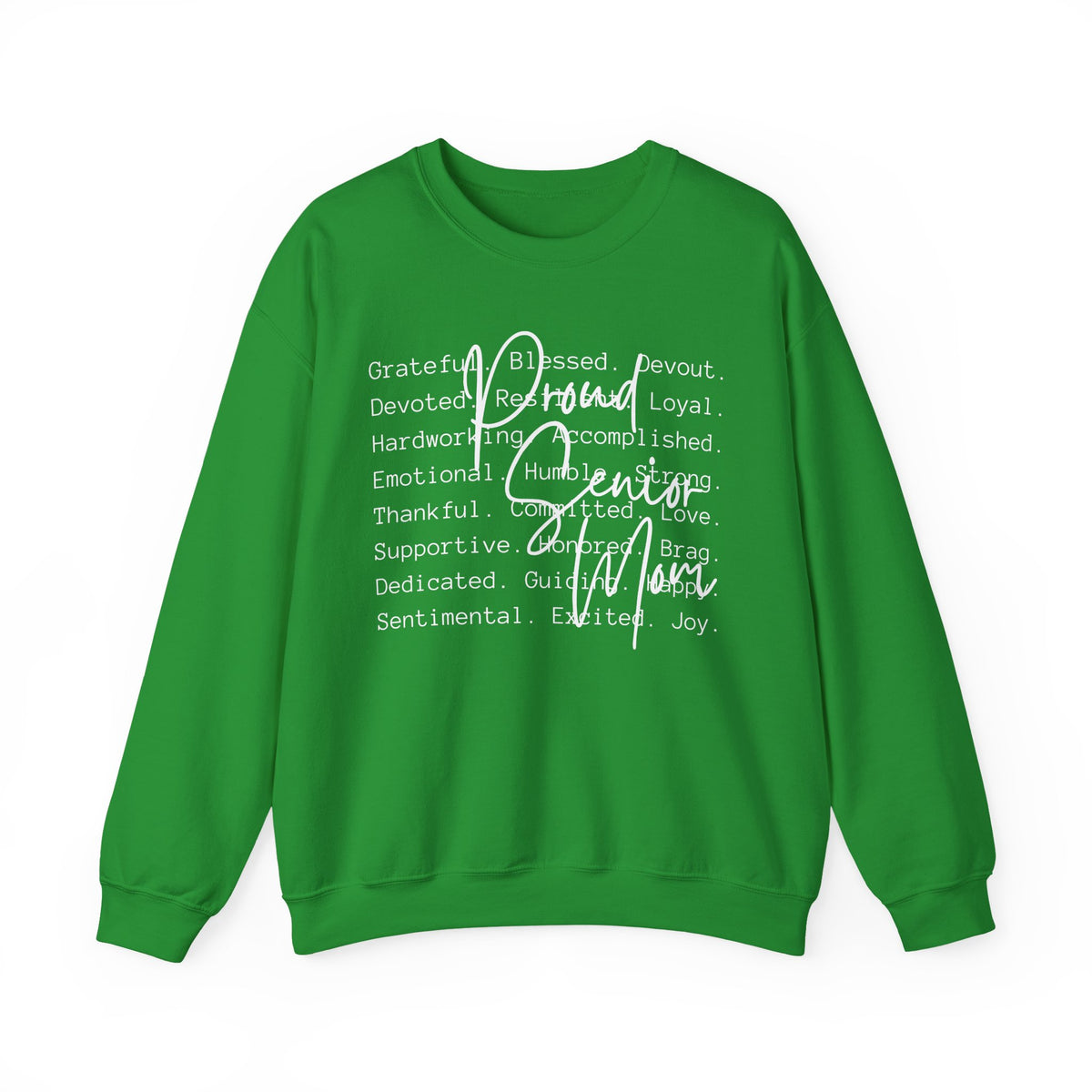 Proud Senior Mom, Description – Gildan Heavy Blend | Trendy Women’s Soft Sweatshirt. Direct to Garment. Printed & Shipped in the USA. Unisex Sizes.