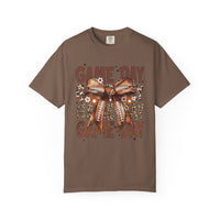 Game Day - Football Bow - Comfort Colors | Trendy Women's T-Shirt. Direct to Garment. Printed & Shipped in the USA. Unisex Sizes.