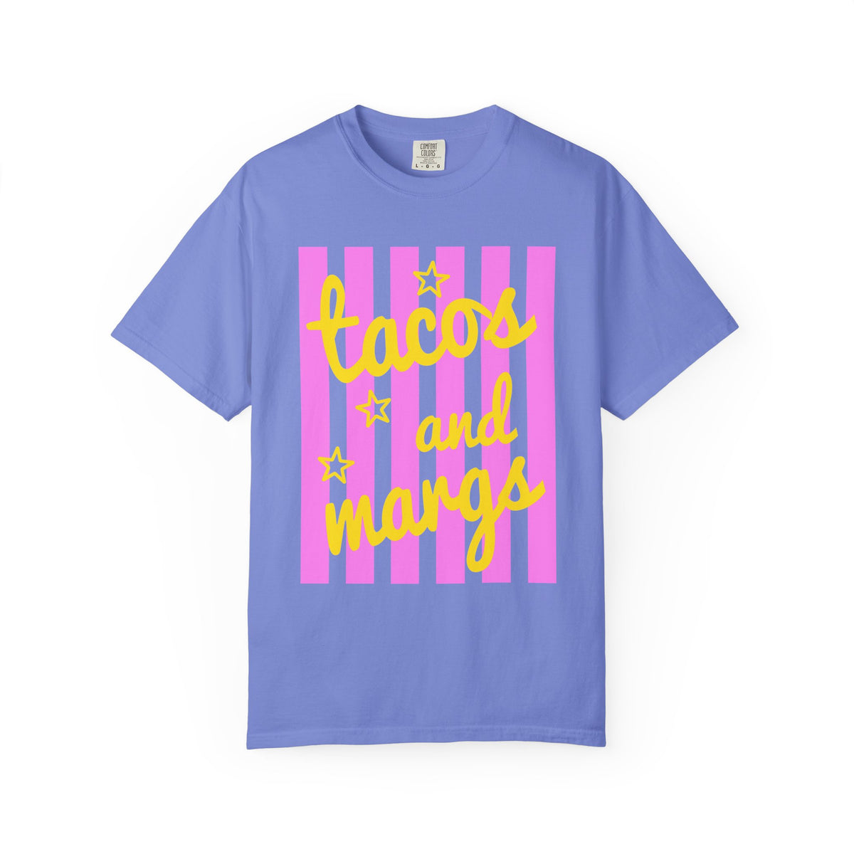 Tacos and Margs - Comfort Colors | Trendy Women's T-Shirt. Direct to Garment. Printed & Shipped in the USA. Unisex Sizes.