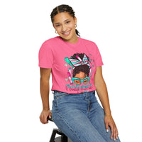 Phlebotomist Life, Messy Bun - Comfort Colors | Trendy Women's T-Shirt. Direct to Garment. Printed & Shipped in the USA. Unisex Sizes.