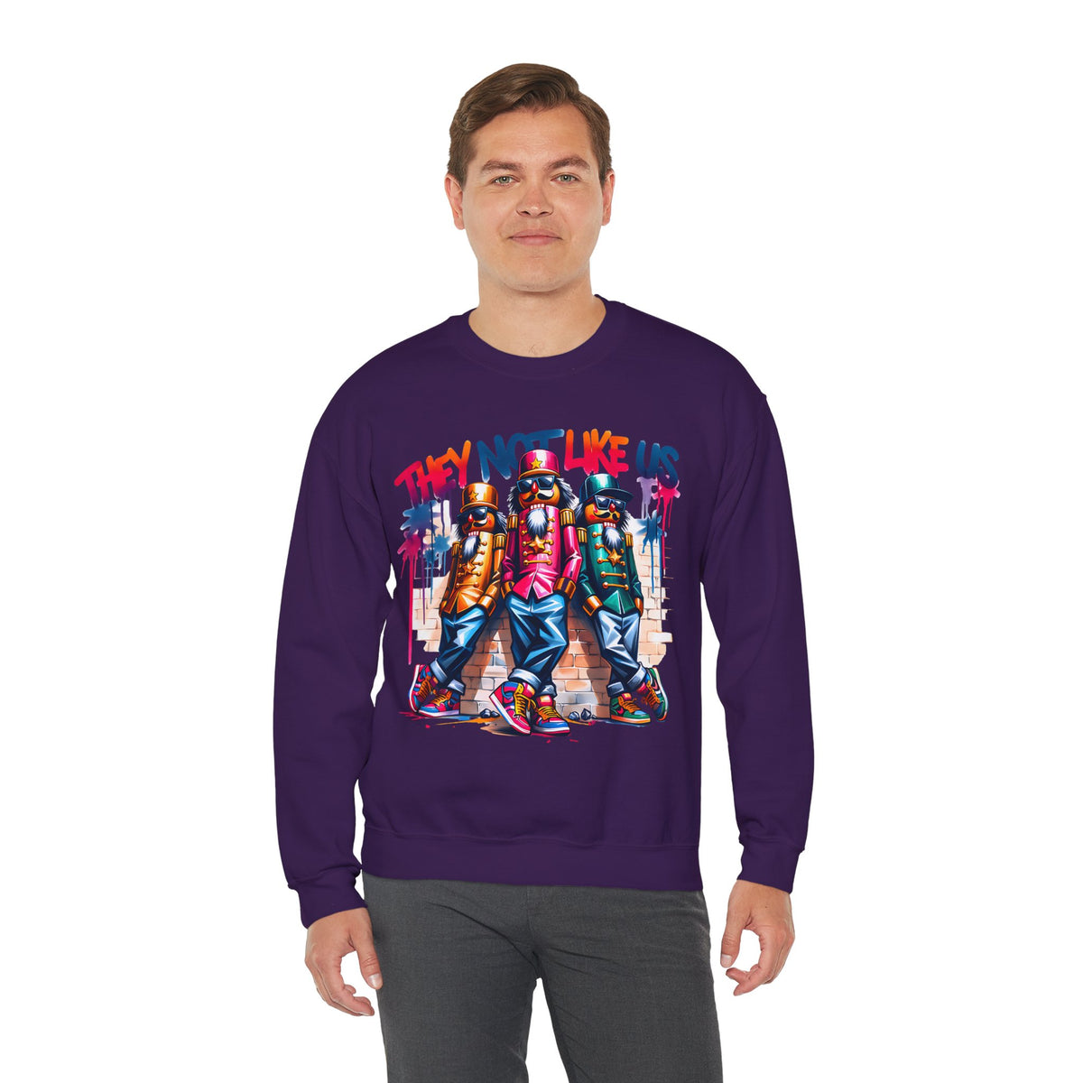 They Not Like Us Nutcracker Trio Christmas – Gildan Heavy Blend | Trendy Women’s and Men's Soft Sweatshirt. Direct to Garment. Printed & Shipped in the USA. Unisex Sizes.