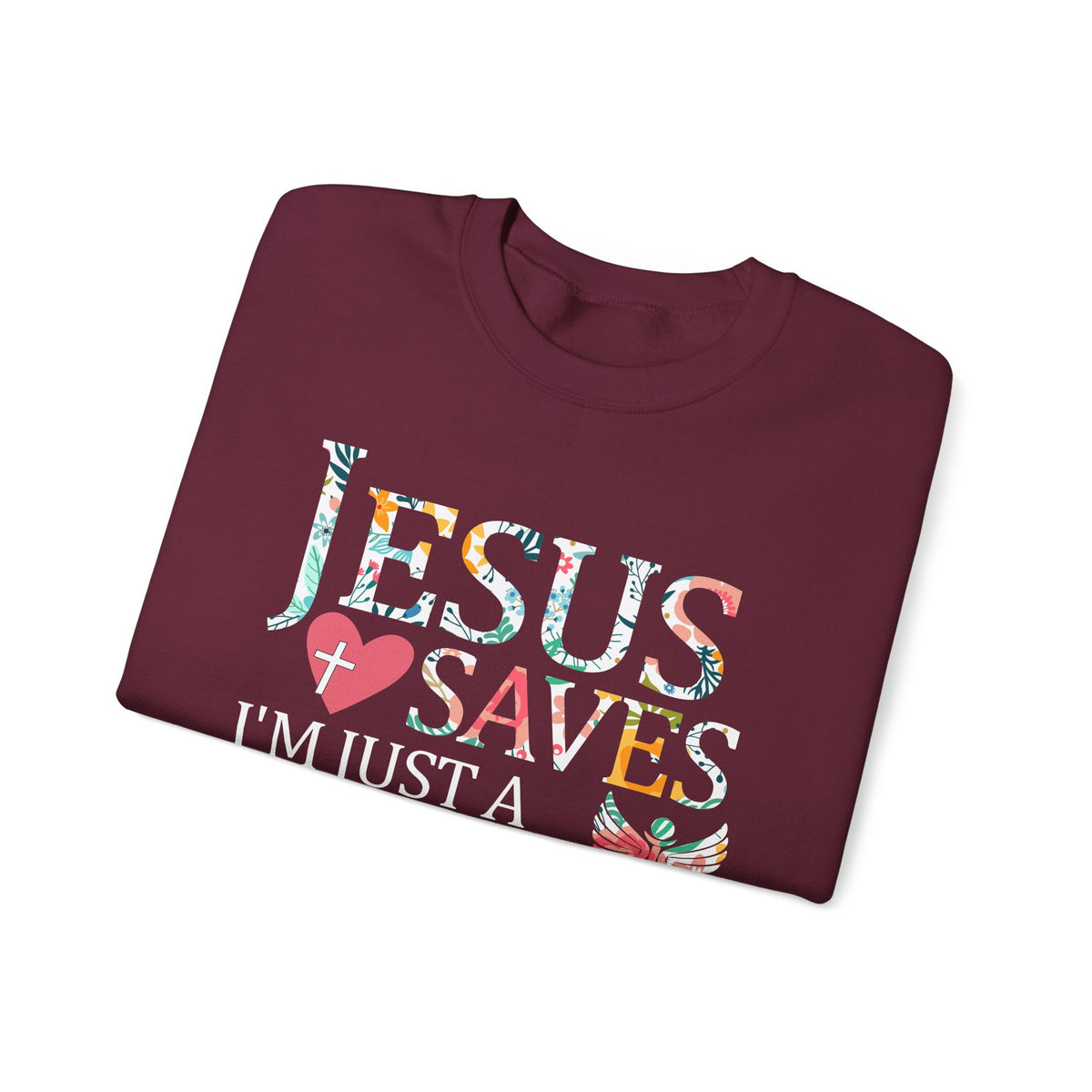 Jesus Saves - Healthcare Worker Lending My Hand – Gildan Heavy Blend | Trendy Women’s Soft Sweatshirt. Direct to Garment. Printed & Shipped in the USA. Unisex Sizes.