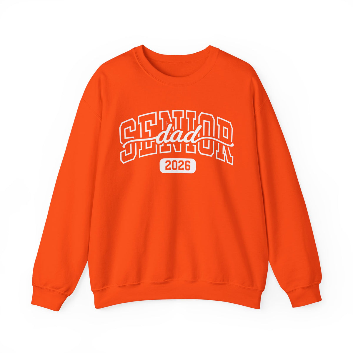 Senior Dad 2026 – Gildan Heavy Blend | Trendy Men's Soft Sweatshirt. Direct to Garment. Printed & Shipped in the USA. Unisex Sizes.