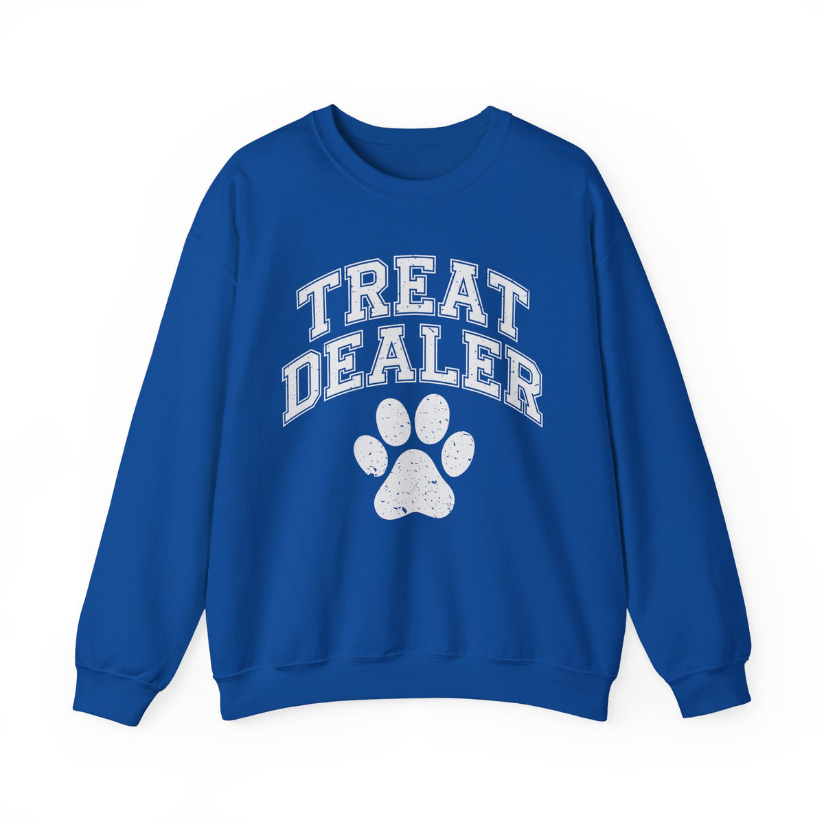 Treat Dealer, Dog Lover – Gildan Heavy Blend | Trendy Men's and Women’s Soft Sweatshirt. Direct to Garment. Printed & Shipped in the USA. Unisex Sizes.