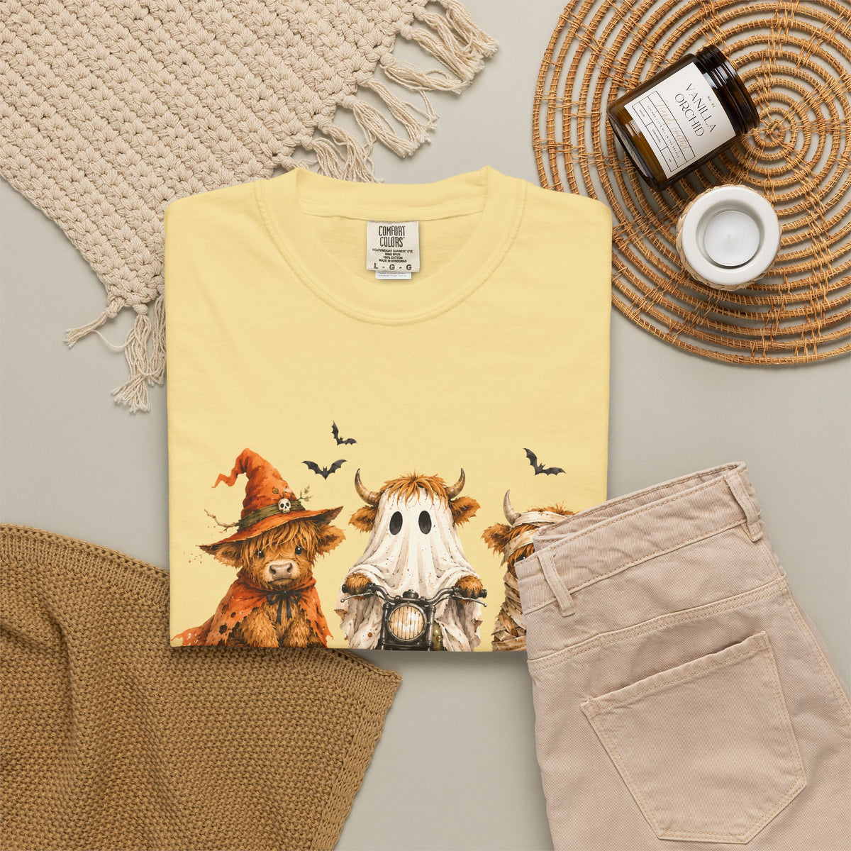 Highland Cows Halloween Costumes - Comfort Colors | Trendy Women's T-Shirt. Direct to Garment. Printed & Shipped in the USA. Unisex Sizes.
