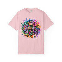 Birthday Girl, Neon Leopard - Comfort Colors | Trendy Women's T-Shirt. Direct to Garment. Printed & Shipped in the USA. Unisex Sizes.