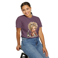 Cute Artist Curly Girl - Comfort Colors | Trendy Women's T-Shirt. Direct to Garment. Printed & Shipped in the USA. Unisex Sizes.