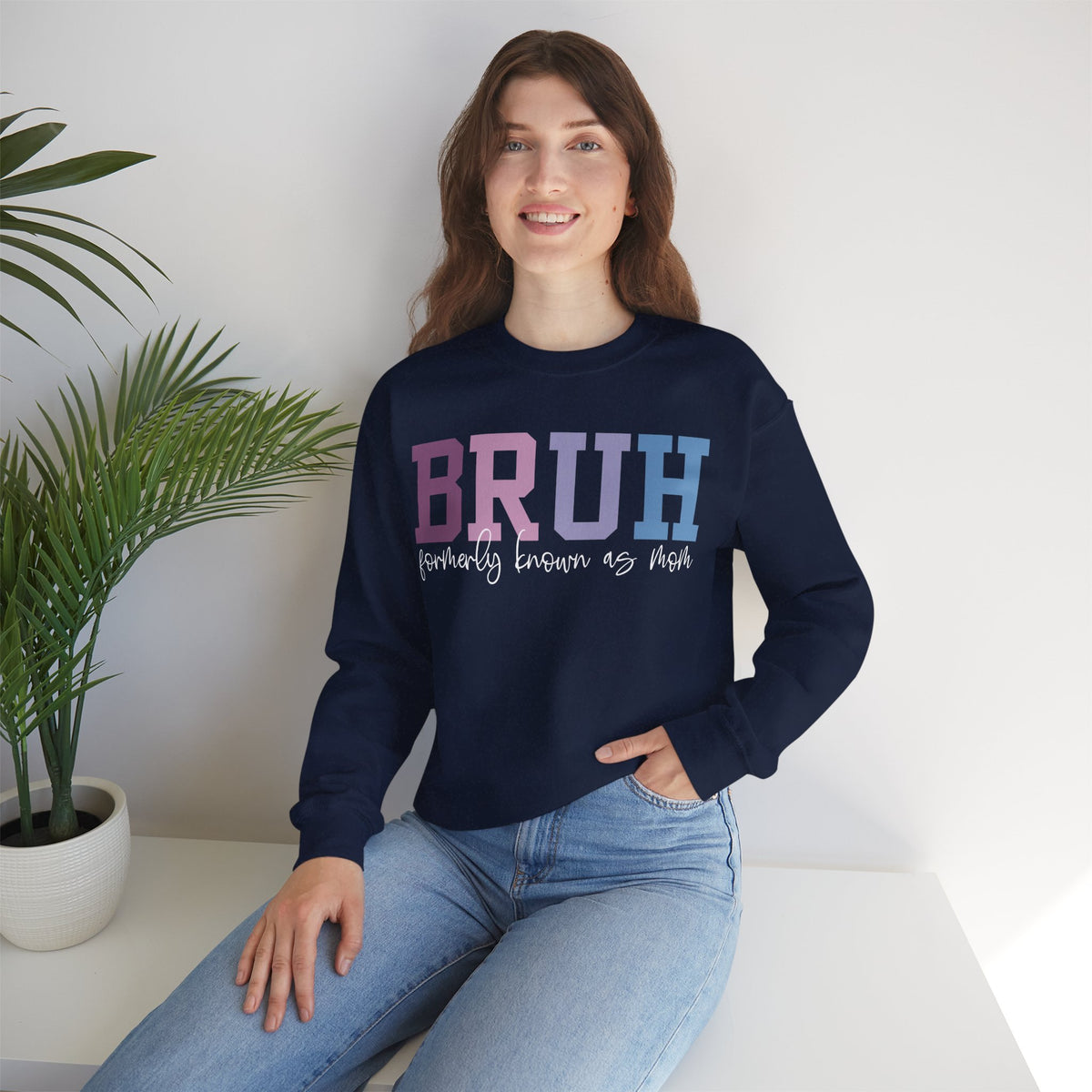BRUH Formerly Known As Mom – Gildan Heavy Blend | Trendy Women’s Soft Sweatshirt. Direct to Garment. Printed & Shipped in the USA. Unisex Sizes.