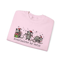 Overstimulated But Festive Christmas Possums – Gildan Heavy Blend | Trendy Women’s and Men's Soft Sweatshirt. Direct to Garment. Printed & Shipped in the USA. Unisex Sizes.