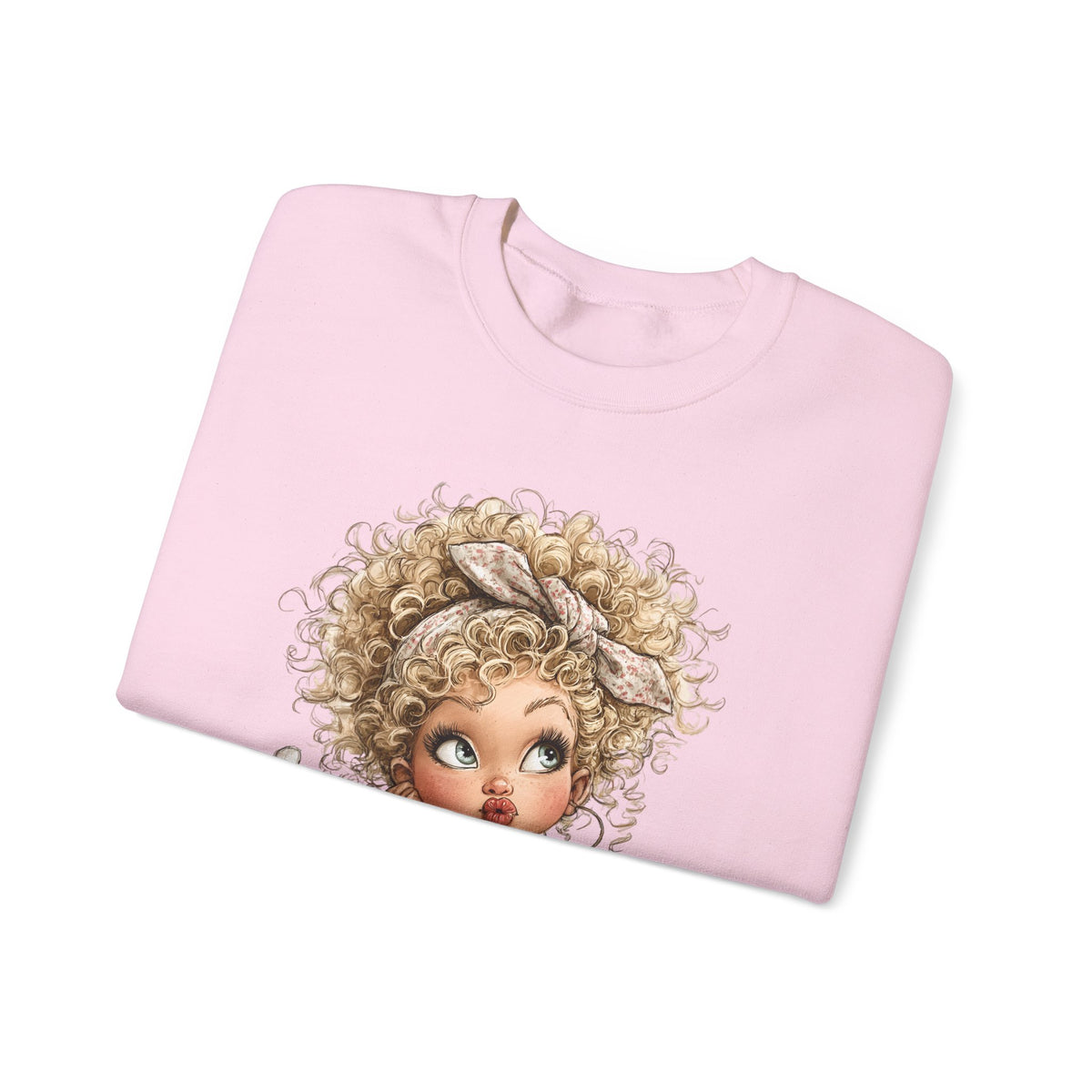 Cute Artist Curly Girl – Gildan Heavy Blend | Trendy Women’s Soft Sweatshirt. Direct to Garment. Printed & Shipped in the USA. Unisex Sizes.