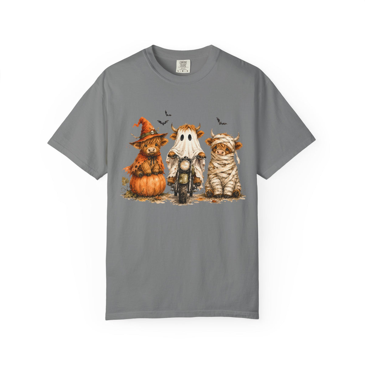 Highland Cows Halloween Costumes - Comfort Colors | Trendy Women's T-Shirt. Direct to Garment. Printed & Shipped in the USA. Unisex Sizes.