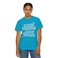 Cool Moms Love Jesus, Vintage - Comfort Colors | Trendy Women's T-Shirt. Direct to Garment. Printed & Shipped in the USA. Unisex Sizes.