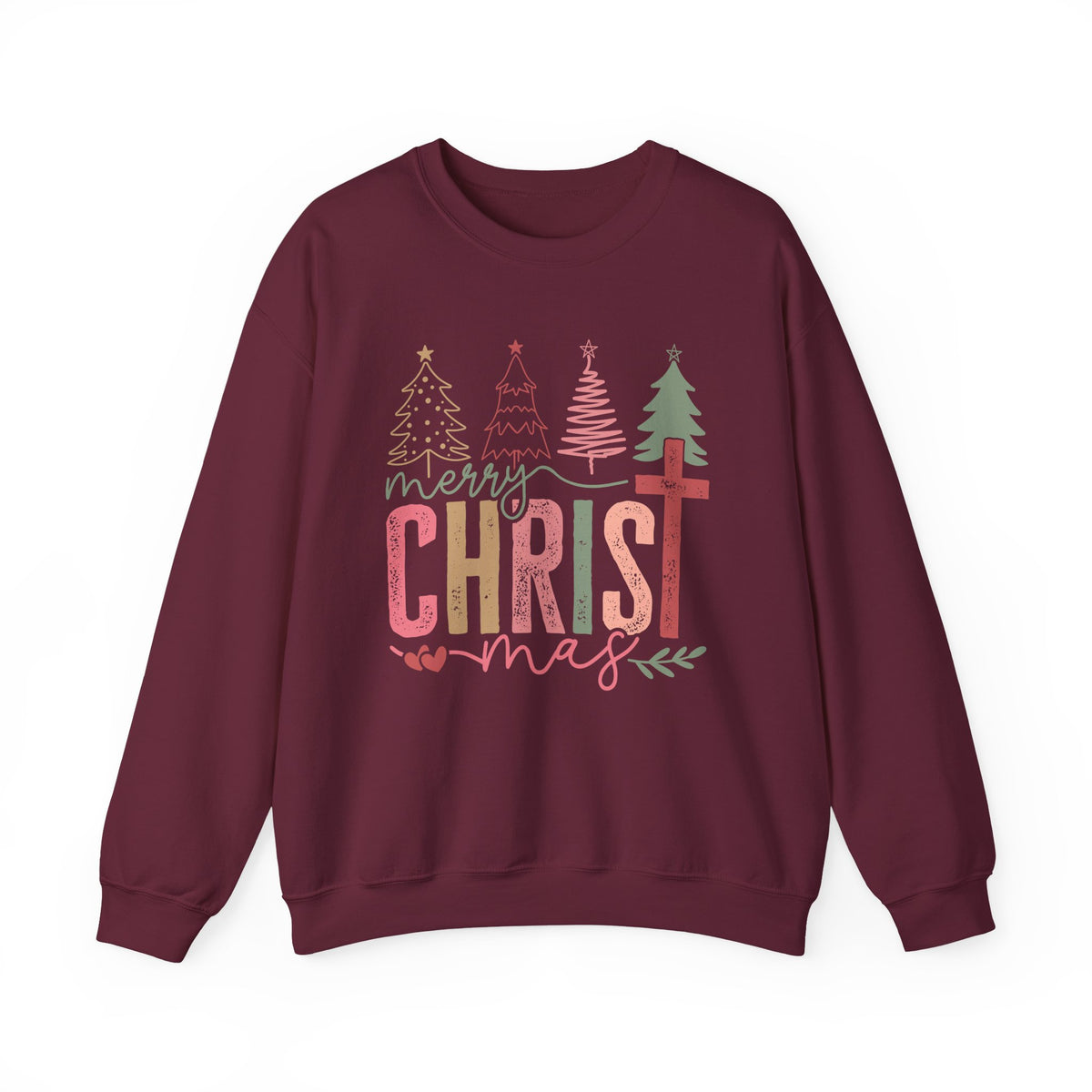 Merry ChrisTmas Christian Faith Graphic – Gildan Heavy Blend | Trendy Women’s Soft Sweatshirt. Direct to Garment. Printed & Shipped in the USA. Unisex Sizes.