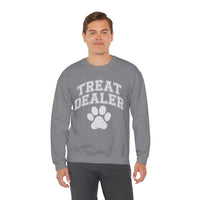 Treat Dealer, Dog Lover – Gildan Heavy Blend | Trendy Men's and Women’s Soft Sweatshirt. Direct to Garment. Printed & Shipped in the USA. Unisex Sizes.