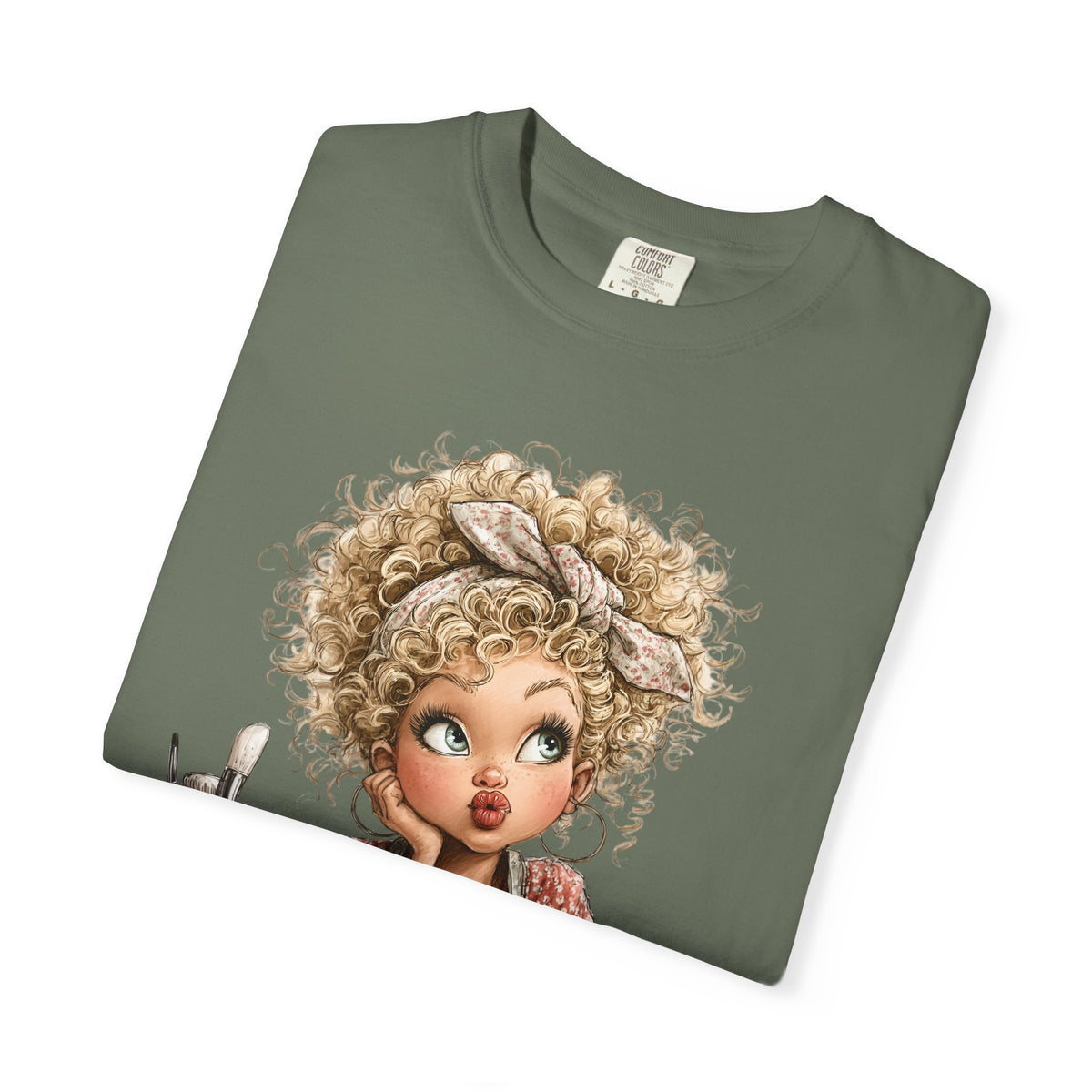 Cute Artist Curly Girl - Comfort Colors | Trendy Women's T-Shirt. Direct to Garment. Printed & Shipped in the USA. Unisex Sizes.