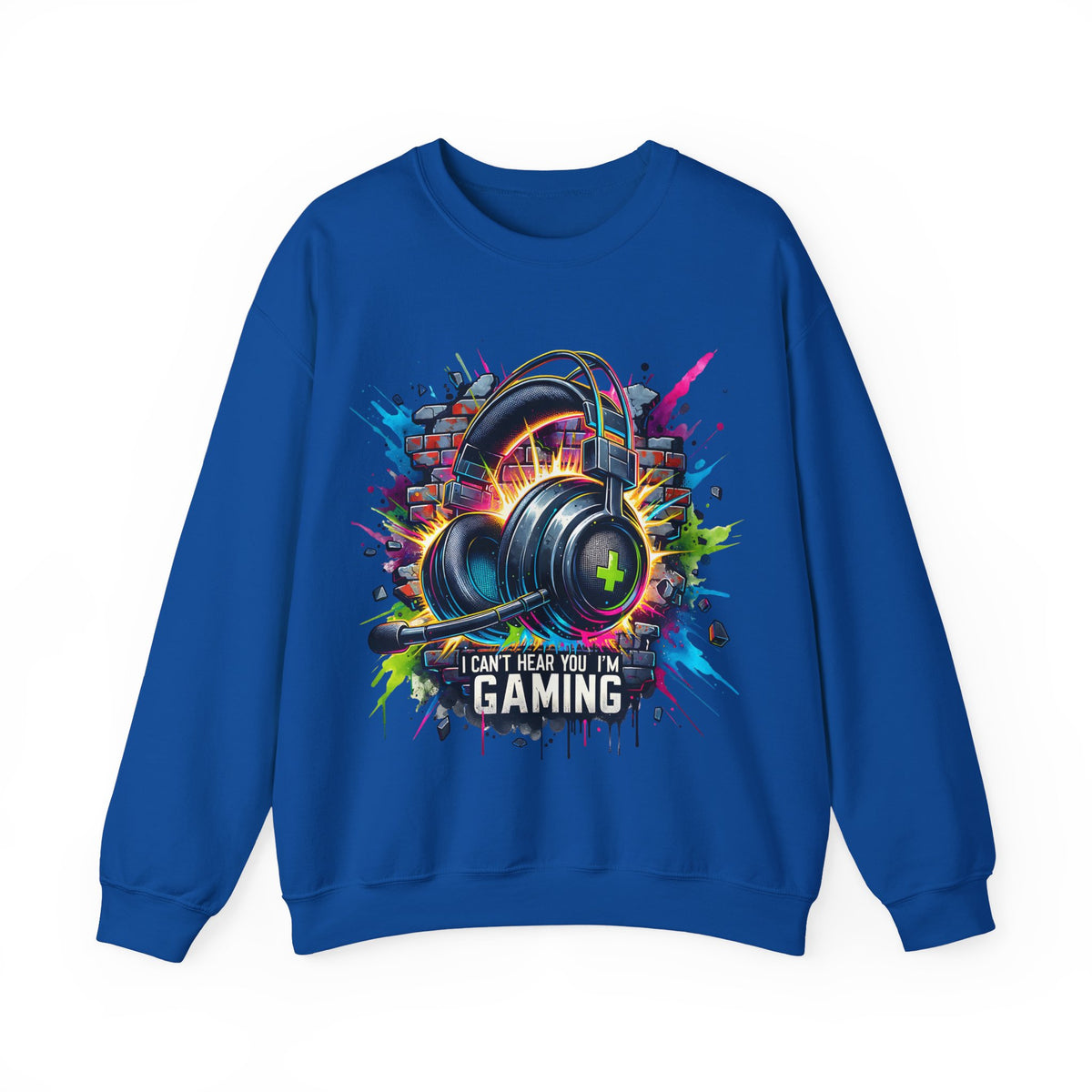 Gaming Headset I Can't Hear You, I'm Gaming – Gildan Heavy Blend | Trendy Women’s and Men's Soft Sweatshirt. Direct to Garment. Printed & Shipped in the USA. Unisex Sizes.