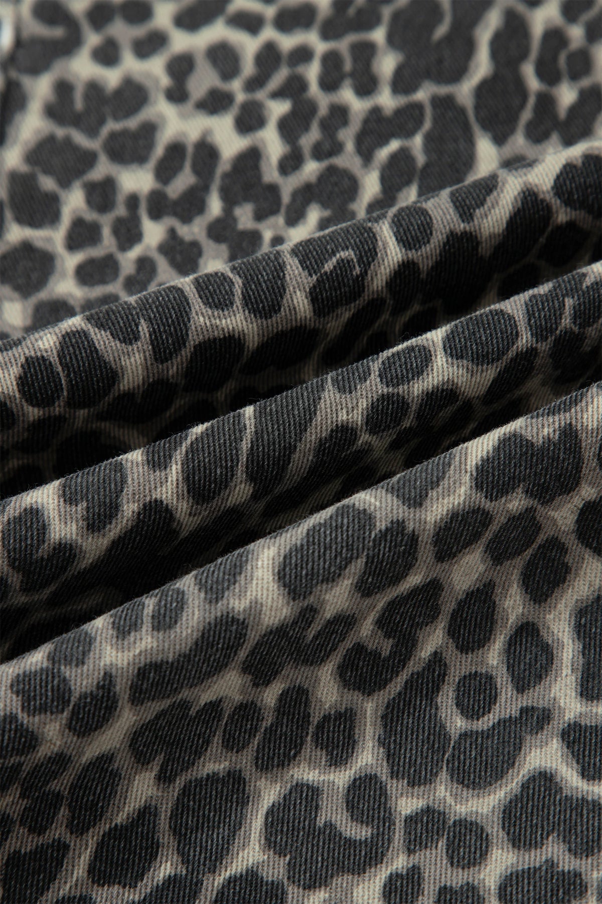 High-Rise Black Leopard Print Barrel Jeans