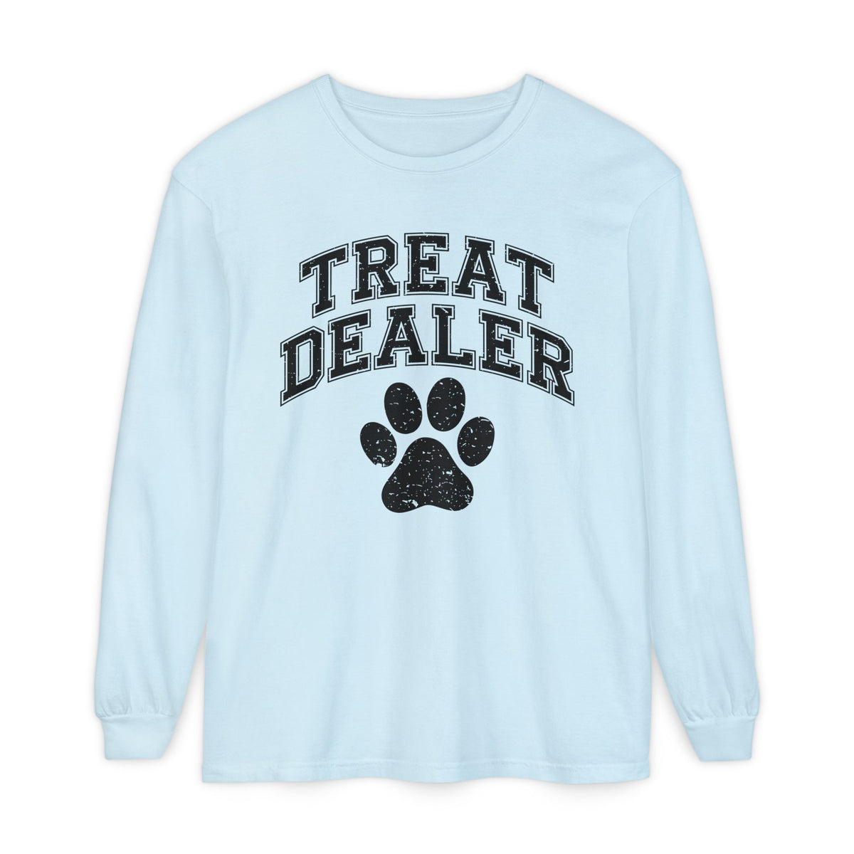 Treat Dealer, Dog Lover - Comfort Colors | Trendy Women's and Men's Long Sleeve T-Shirt. Direct to Garment. Printed & Shipped in the USA. Unisex Sizes.