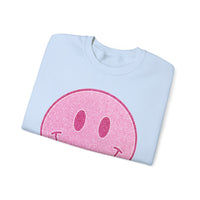 Glitter Smiley – Gildan Heavy Blend | Trendy Women’s Soft Sweatshirt. Direct to Garment. Printed & Shipped in the USA. Unisex Sizes.