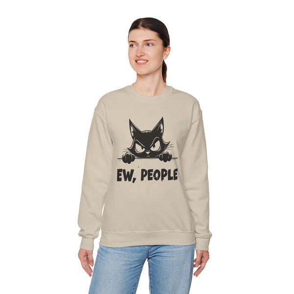 Ew, People Grumpy Cat – Gildan Heavy Blend | Trendy Men's and Women’s Soft Sweatshirt. Direct to Garment. Printed & Shipped in the USA. Unisex Sizes.