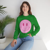 Glitter Smiley – Gildan Heavy Blend | Trendy Women’s Soft Sweatshirt. Direct to Garment. Printed & Shipped in the USA. Unisex Sizes.