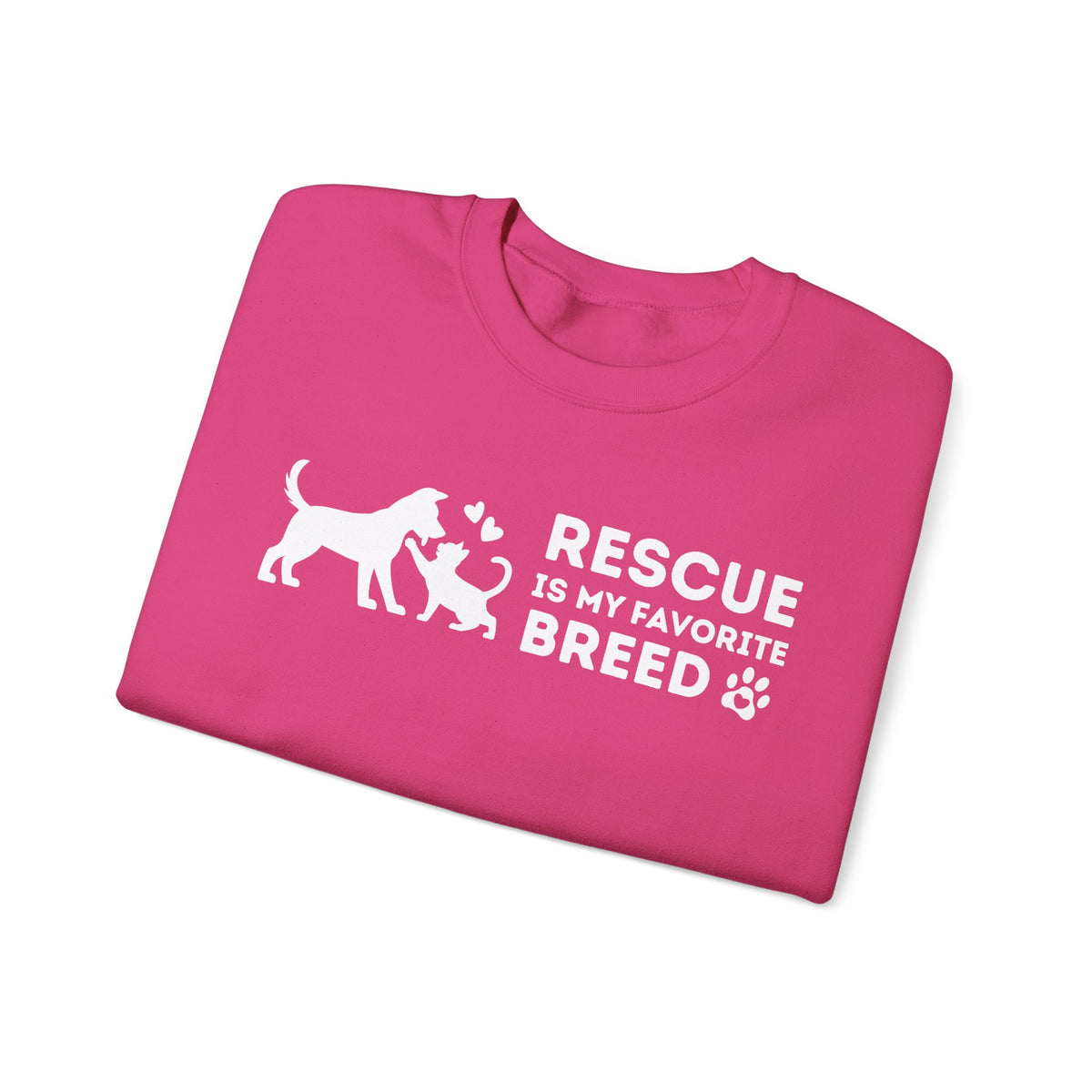 Rescue Is My Favorite Breed *This Shirt Saves Lives* – Gildan Heavy Blend | Trendy Men's and Women’s Soft Sweatshirt. Direct to Garment. Printed & Shipped in the USA. Unisex Sizes.