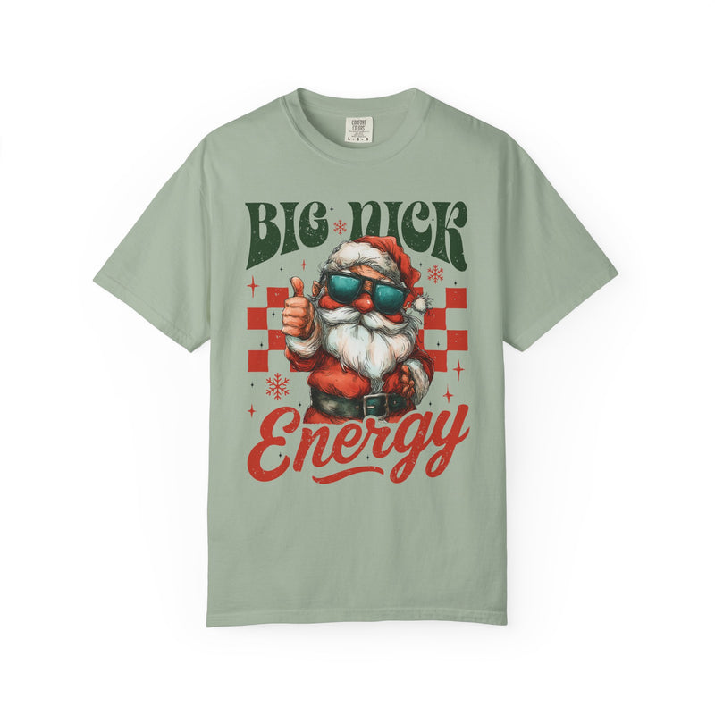 Big Nick Energy - Retro Santa Thumbs Up  - Comfort Colors | Trendy Men's and Women's T-Shirt. Direct to Garment. Printed & Shipped in the USA. Unisex Sizes.