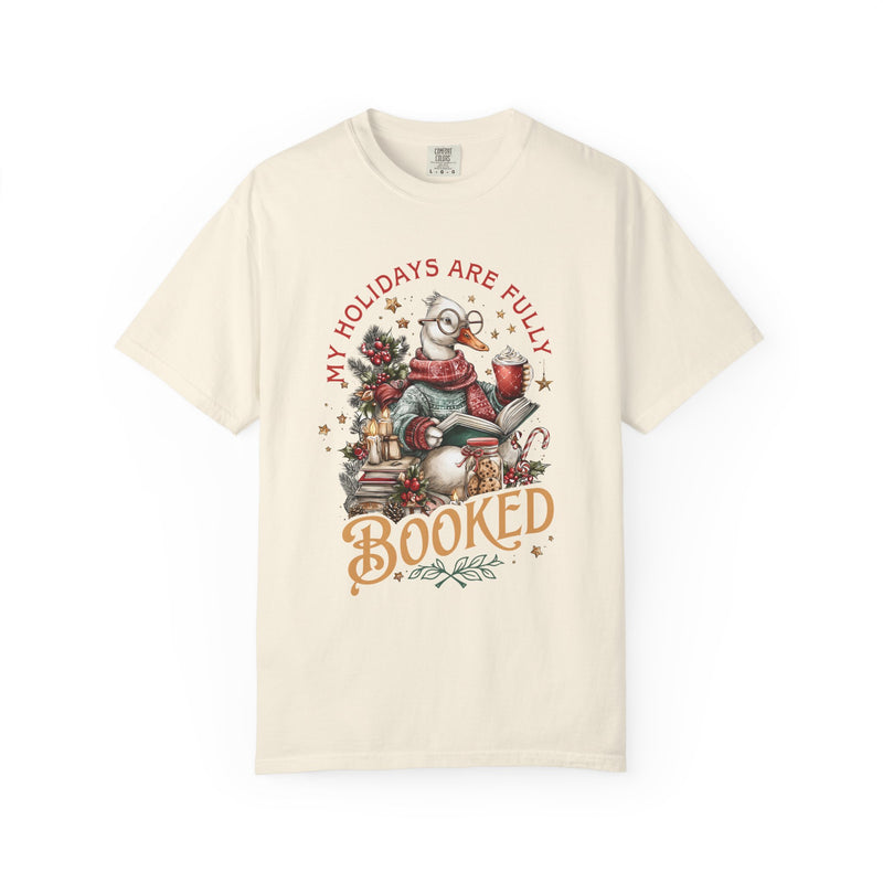 My Holidays Are Fluffy and Booked - Comfort Colors | Trendy Women's T-Shirt. Direct to Garment. Printed & Shipped in the USA. Unisex Sizes.