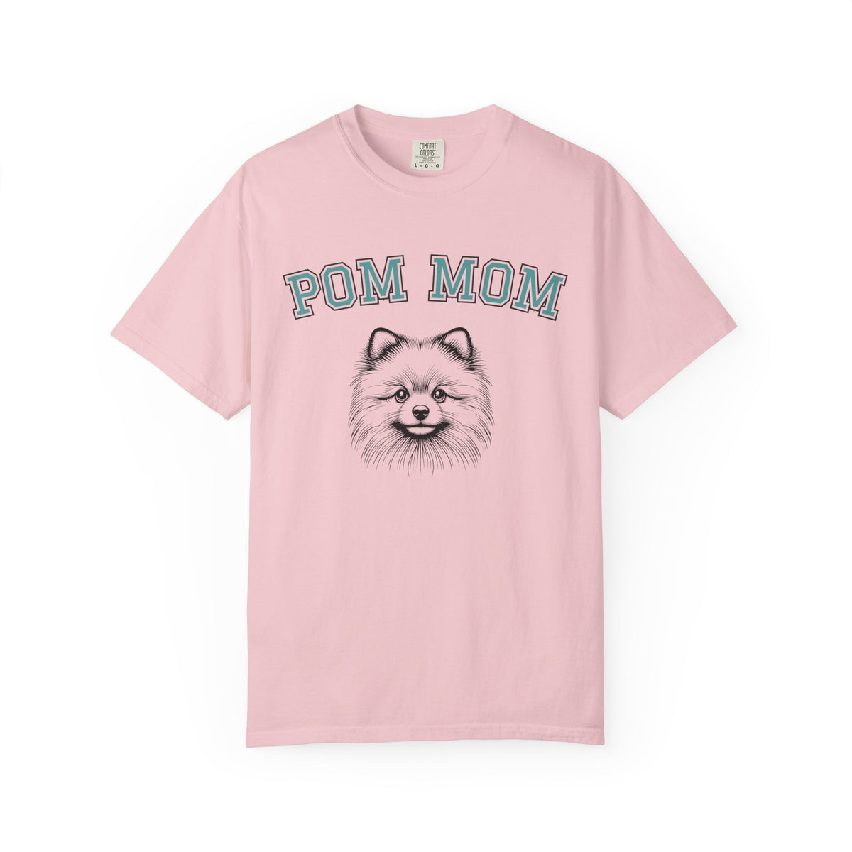 Pom Mom, Varsity - Comfort Colors | Trendy Women's T-Shirt. Direct to Garment. Printed & Shipped in the USA. Unisex Sizes.