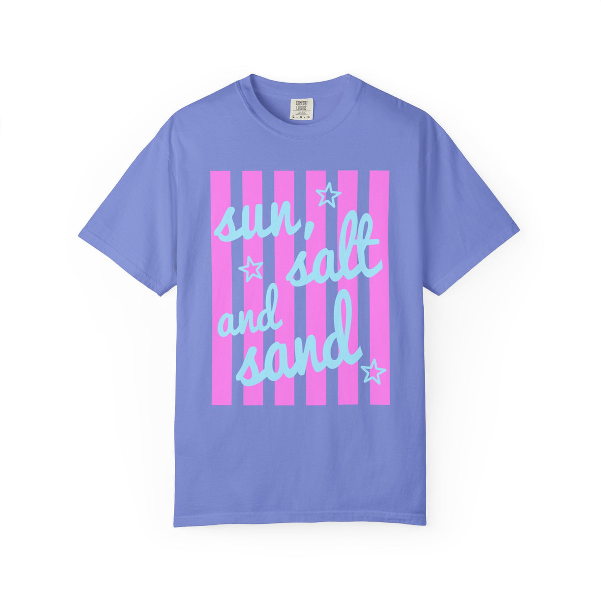 Sun, Salt and Sand - Comfort Colors | Trendy Women's T-Shirt. Direct to Garment. Printed & Shipped in the USA. Unisex Sizes.