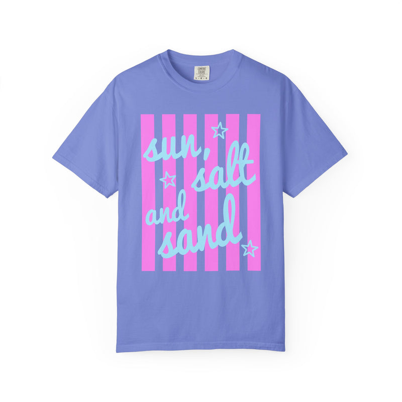 Sun, Salt and Sand - Comfort Colors | Trendy Women's T-Shirt. Direct to Garment. Printed & Shipped in the USA. Unisex Sizes.