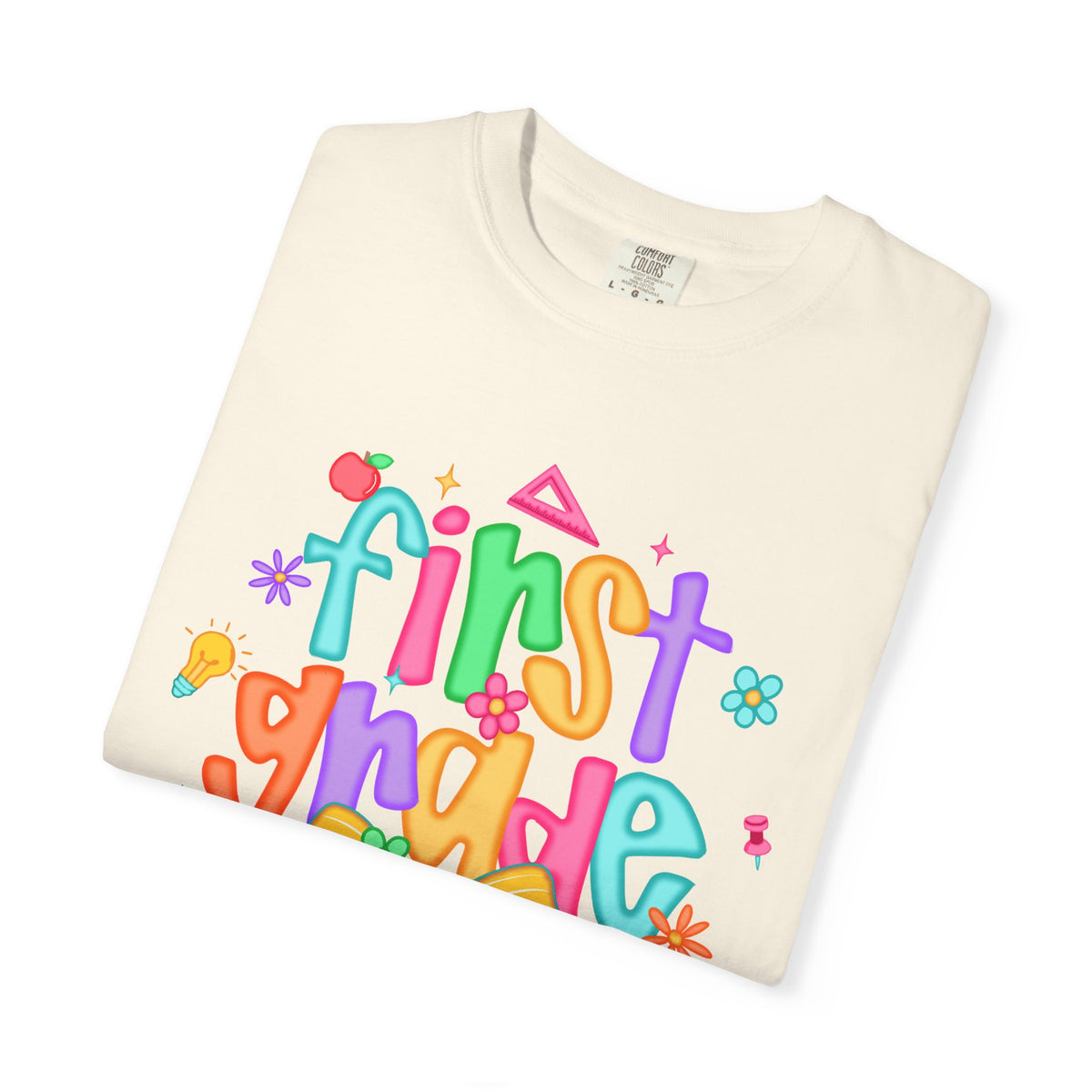Coquette First Grade Pencil Bow - Comfort Colors | Trendy Women's T-Shirt. Direct to Garment. Printed & Shipped in the USA. Unisex Sizes.